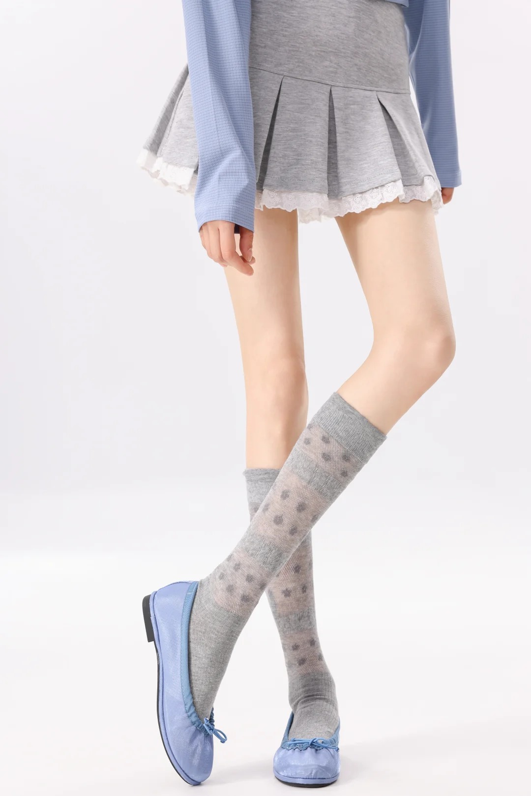 Light blue ballet flats