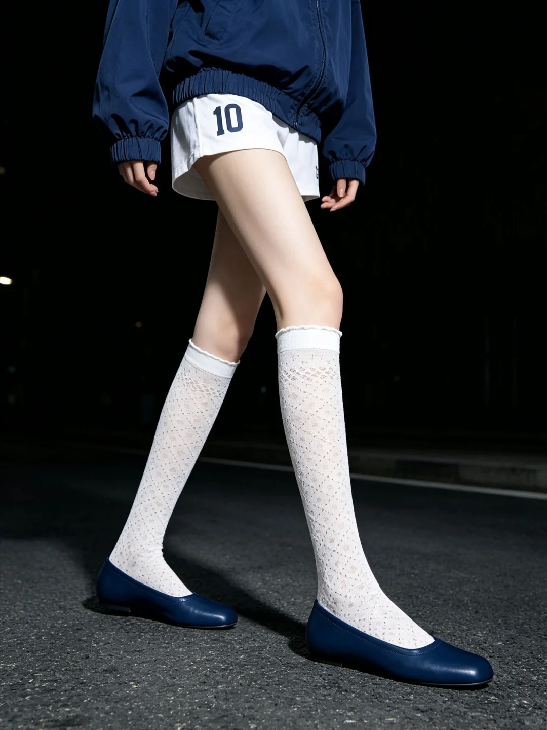 Blue ballet flats