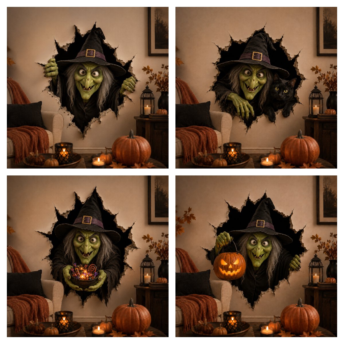 🔥 Last Day 50% OFF - Halloween Break-In 3D Wall Decals