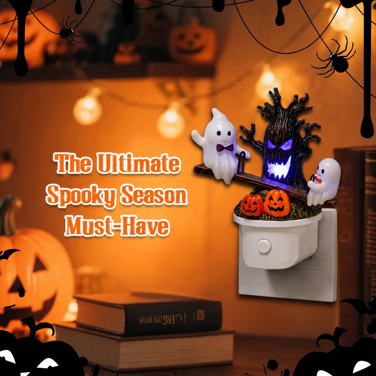 🔥LAST DAY 49% OFF - 🎃Animated Seesaw Ghost Plug In LED Night Light