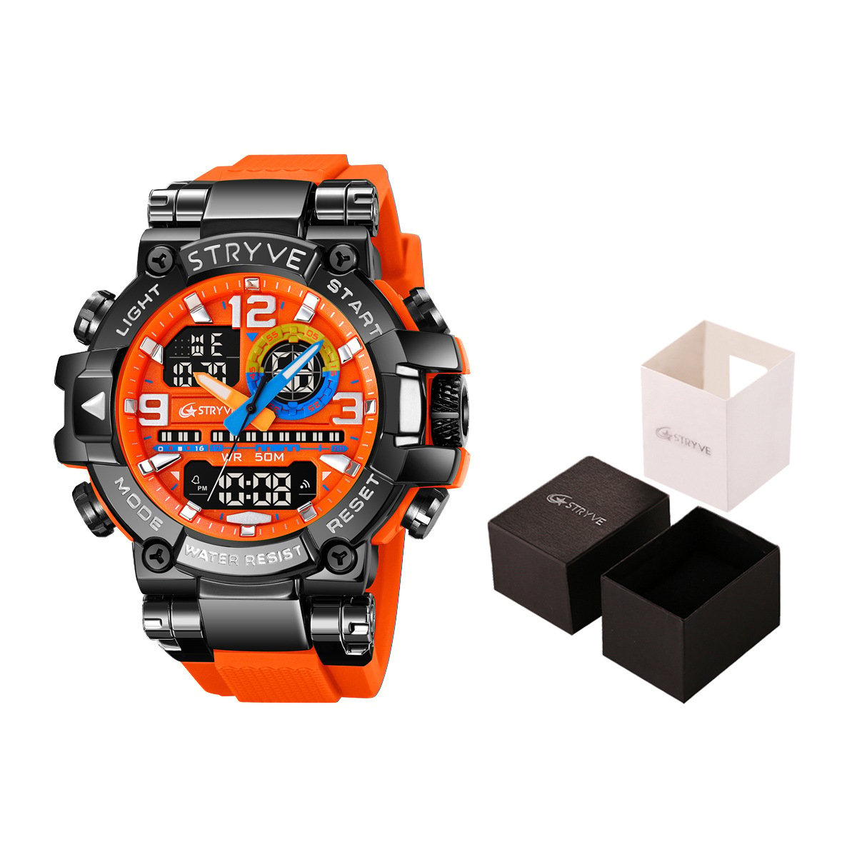 Colourful Men's Digital Sports Waterproof Dual-Screen Electronic Watch