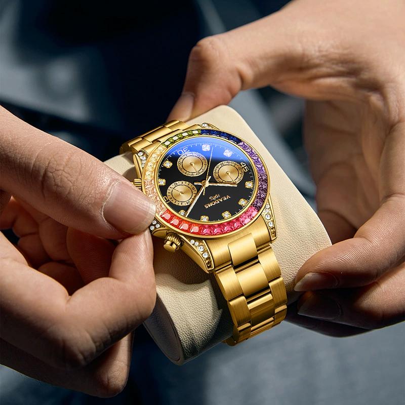 VEADONS Men's Business Fashion Rhinestone Decorated AnalogQuartz Watch
