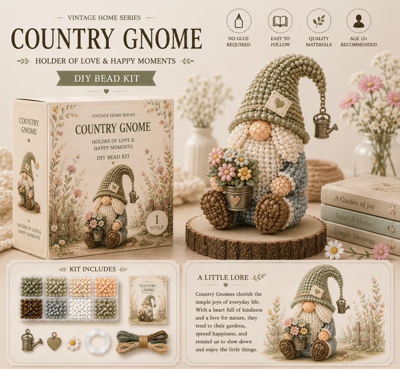 🔥LAST DAY 50% OFF -- 💕Cozy Gnome DIY Bead Kit Collection– Collect All 12 Gnome