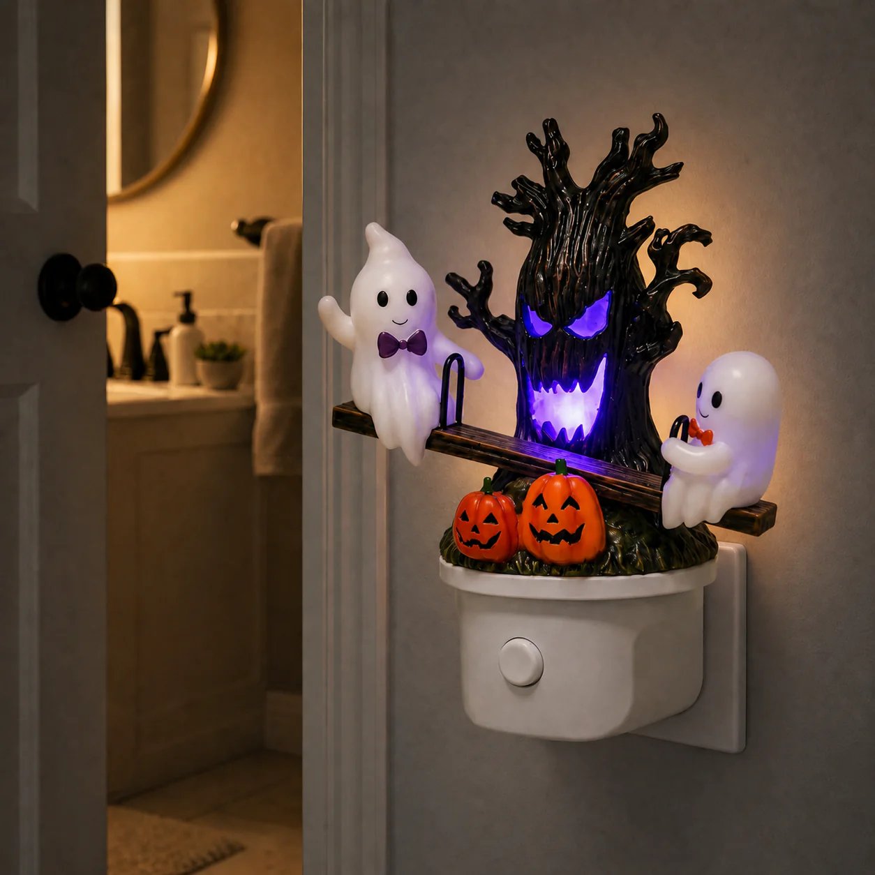 🔥LAST DAY 49% OFF - 🎃Animated Seesaw Ghost Plug In LED Night Light