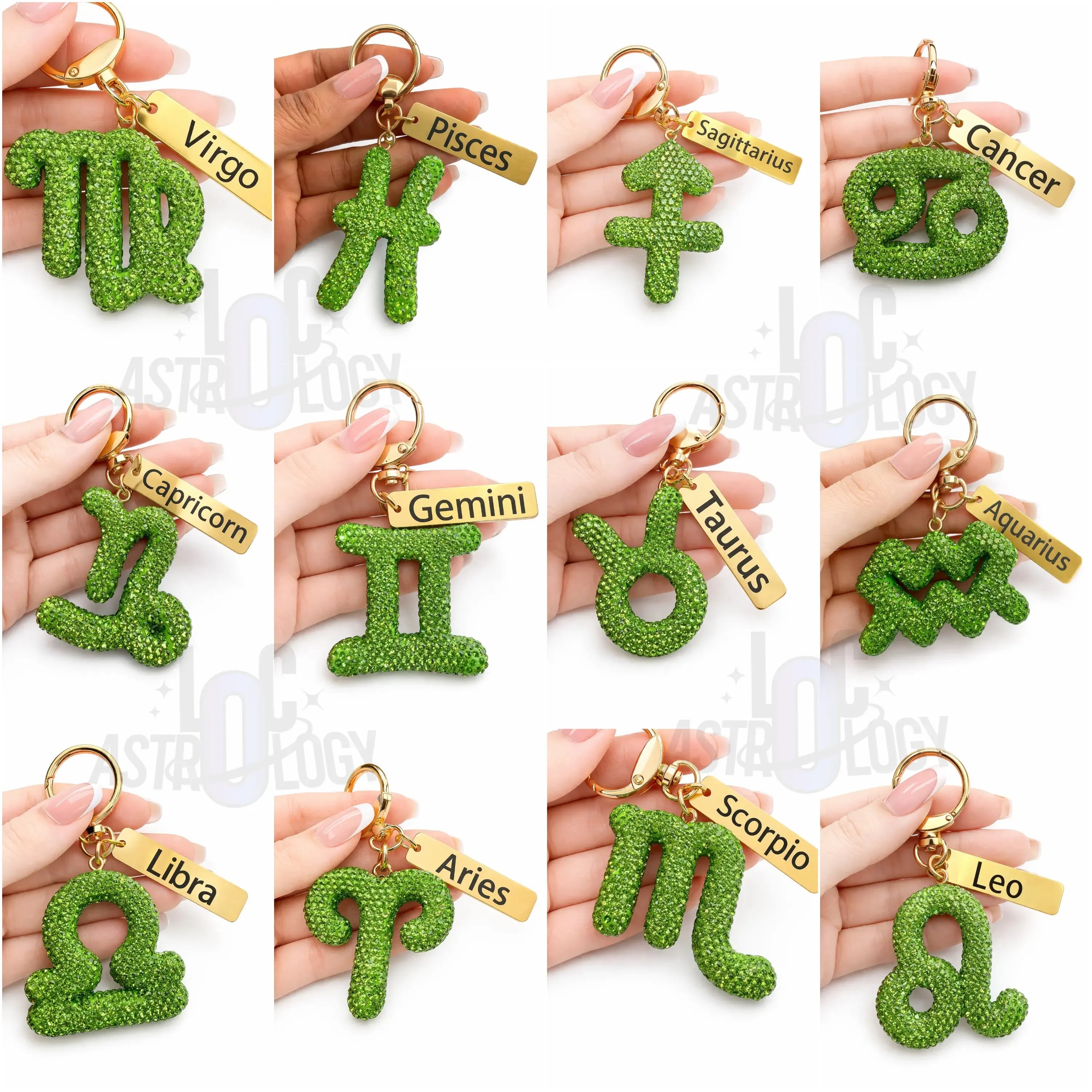 🔥LAST DAY 49% OFF-  Zodiac Bedazzled Bag Charm & Keychain