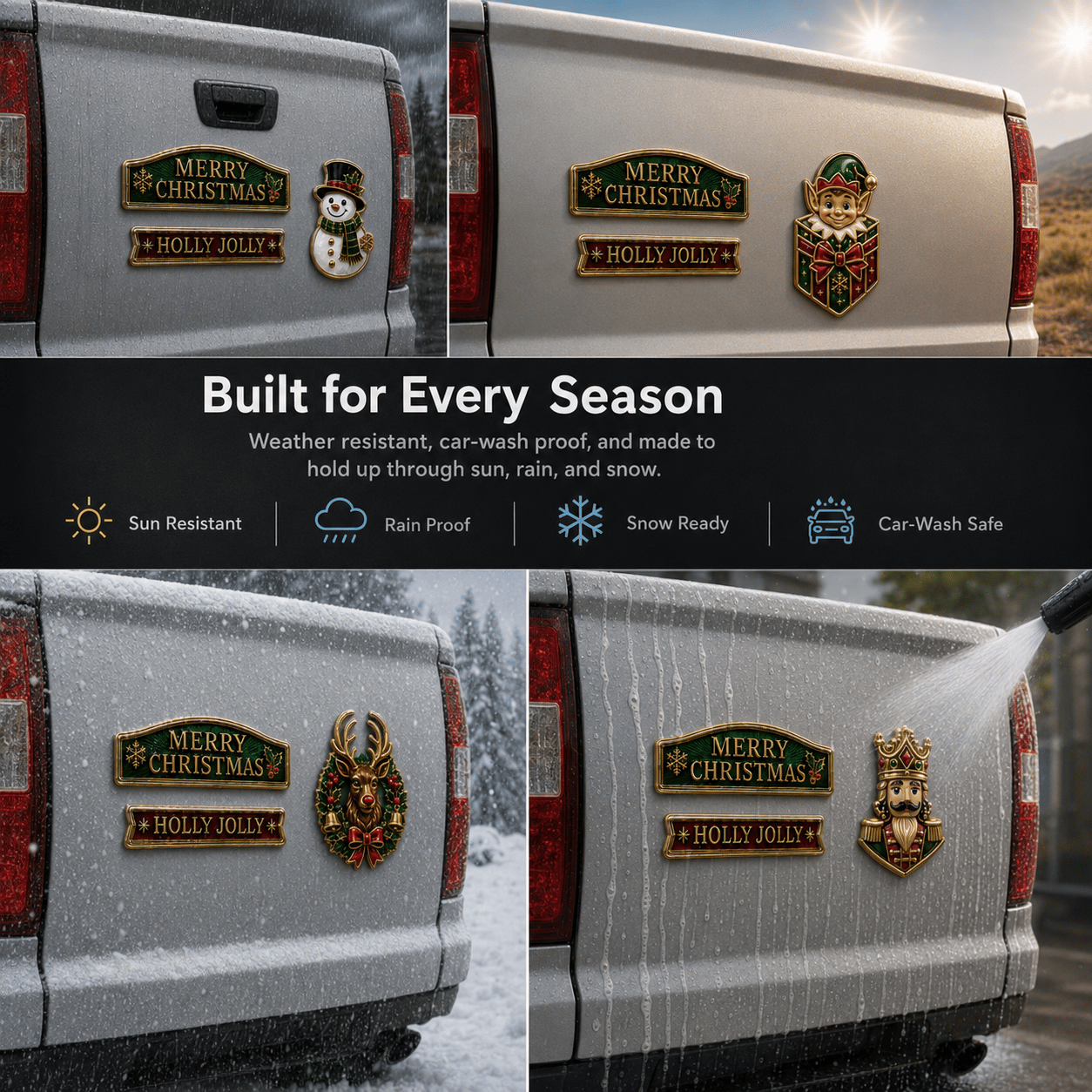 🎁 Limted Time 49% OFF!🔥Christmas Car Emblem Metal Badge Set