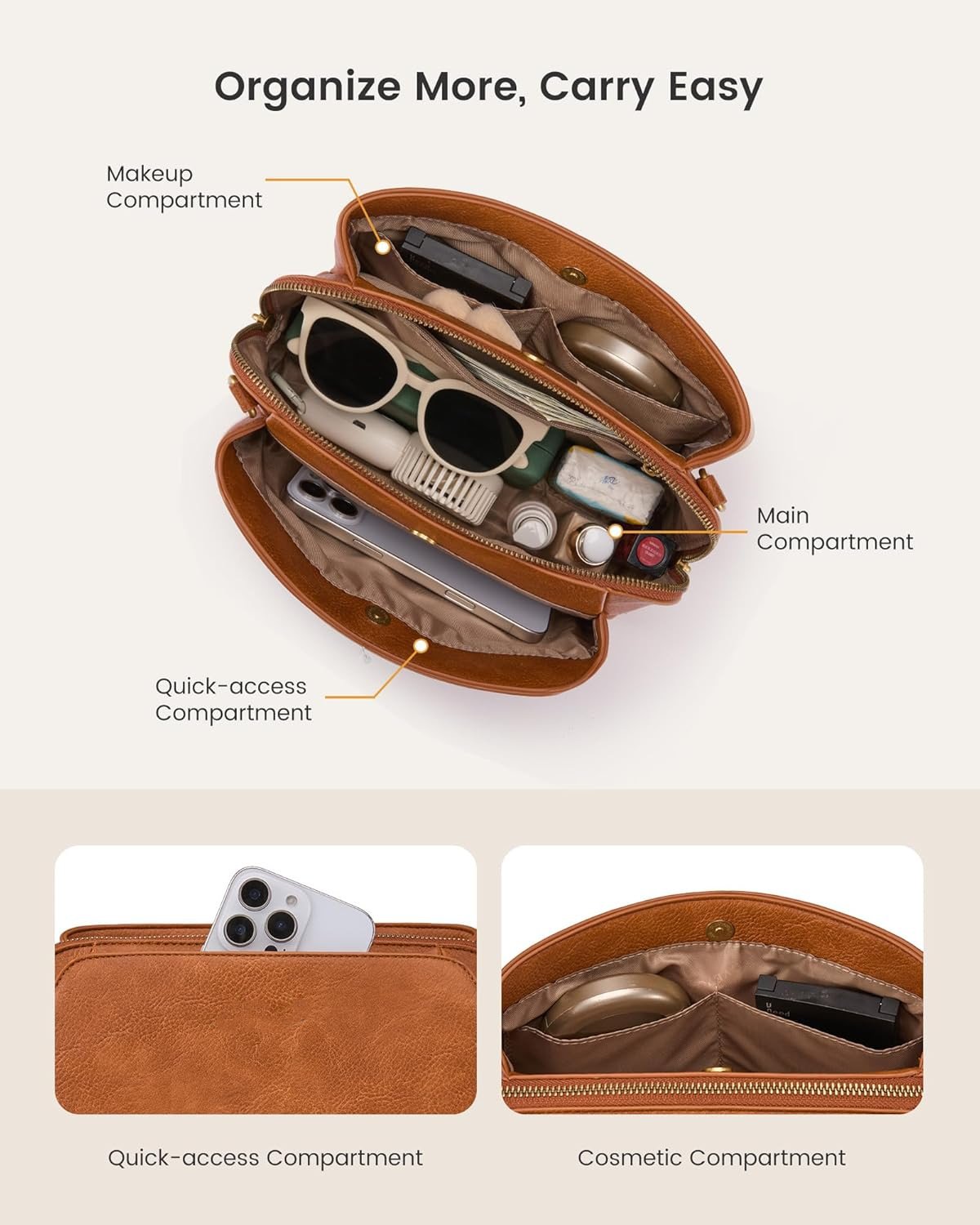 🔥LAST DAY 49% OFF- Crossbody Leather Bag With 2Pcs Adjustable Strap