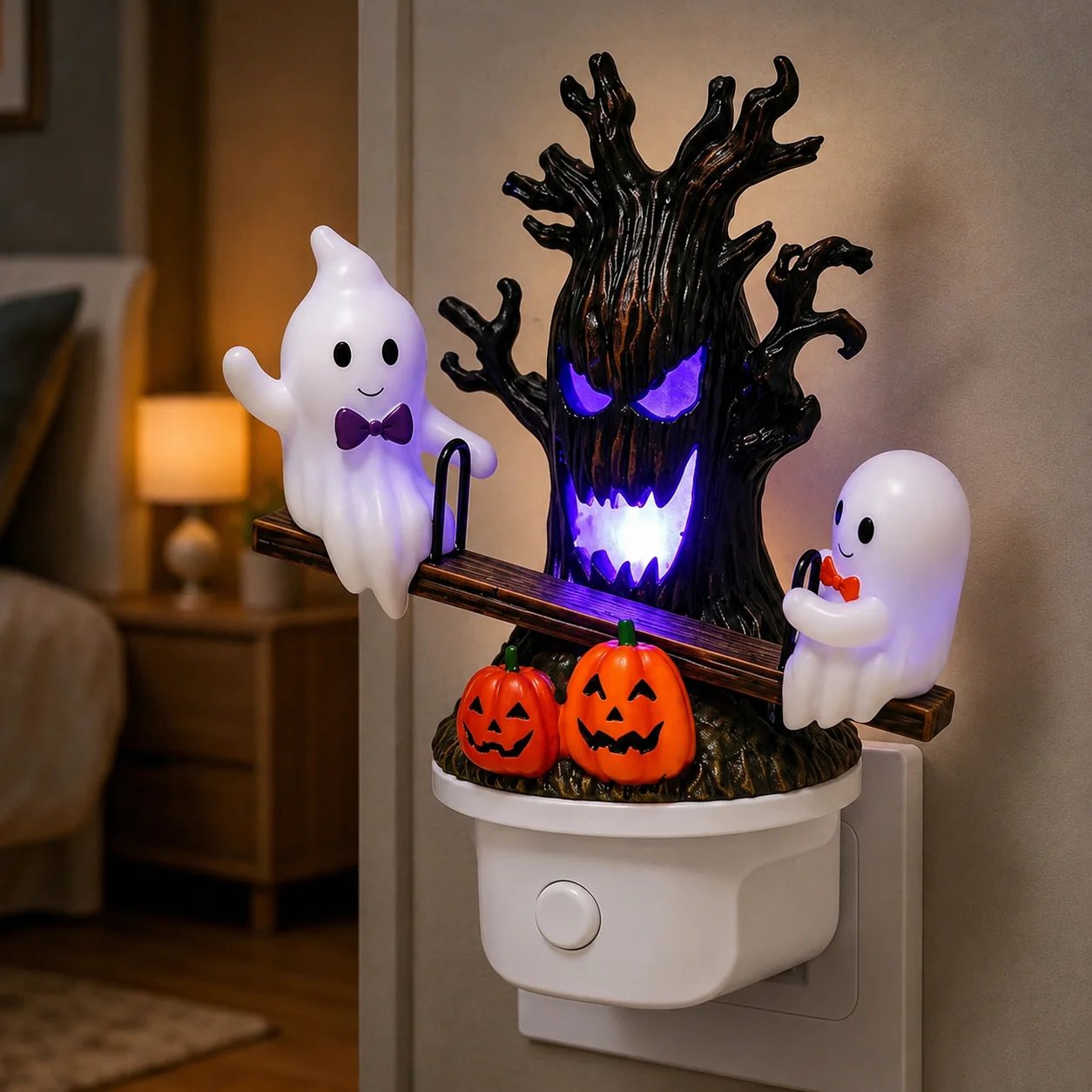 🔥LAST DAY 49% OFF - 🎃Animated Seesaw Ghost Plug In LED Night Light