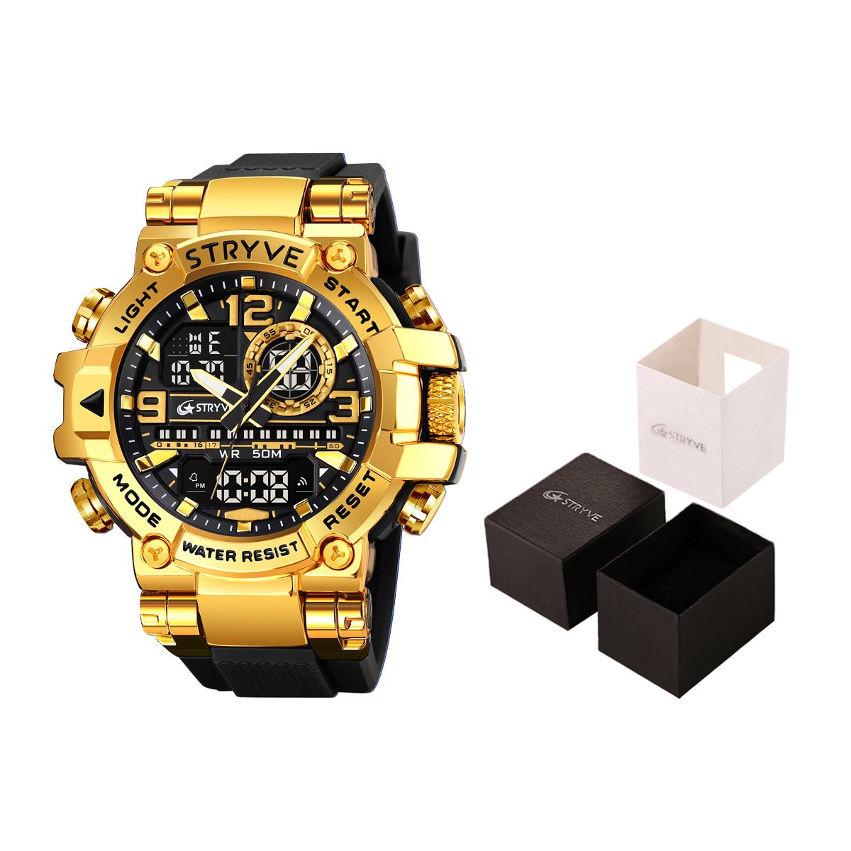 Colourful Men's Digital Sports Waterproof Dual-Screen Electronic Watch