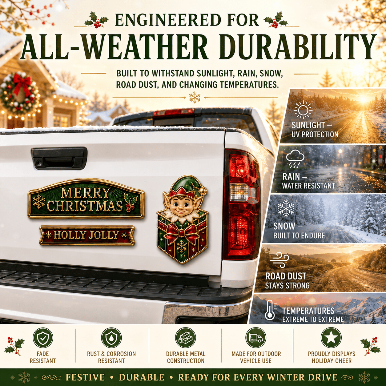 🎁 Limted Time 49% OFF!🔥Christmas Car Emblem Metal Badge Set