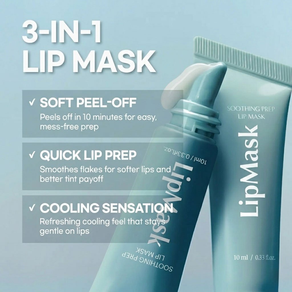 Soothing Prep Lip Mask — Cooling peel-off lip mask for smoother lip prep and a hydrated feel
