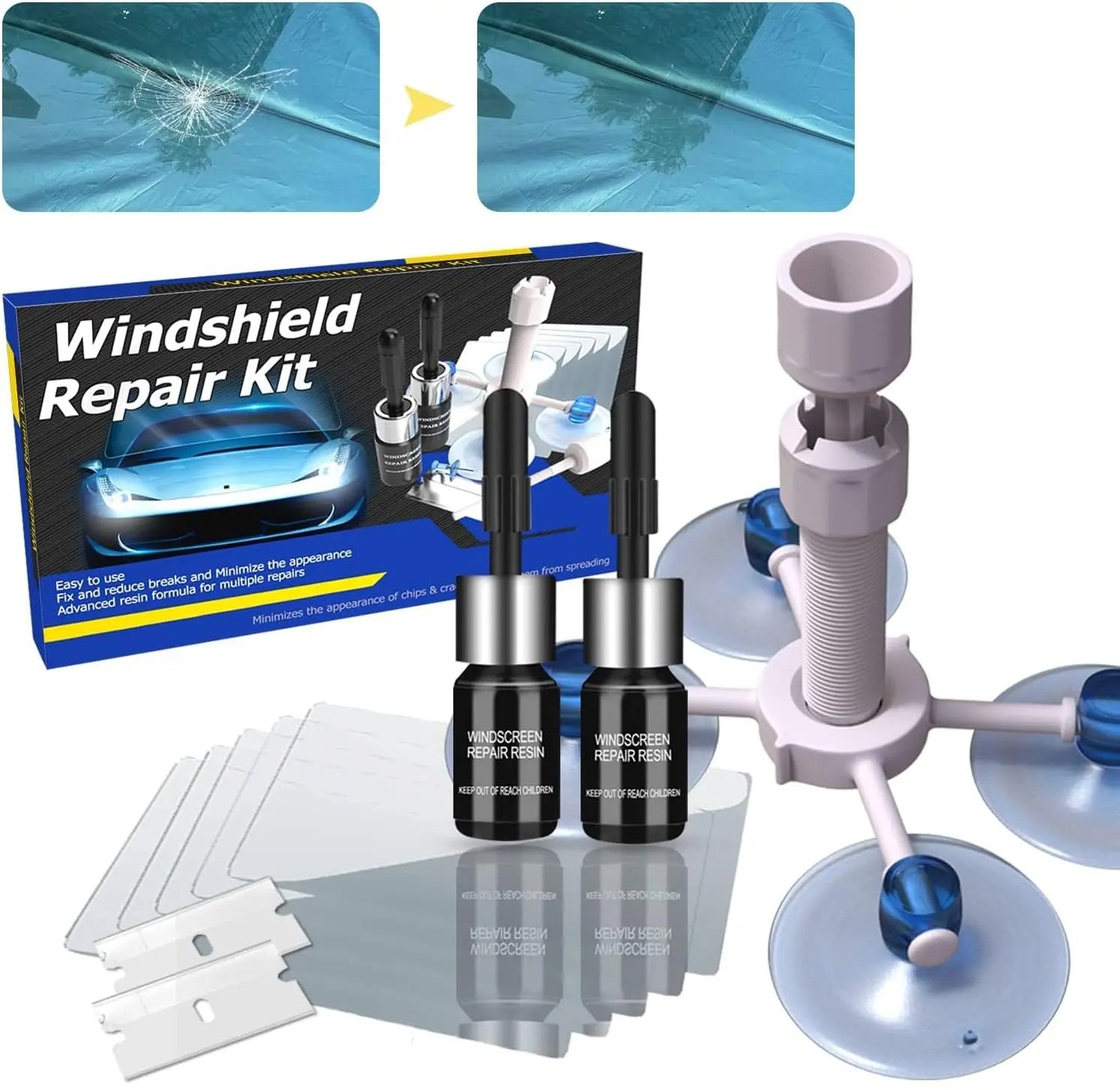Nano Glass Crack Repair Liquid Quick Windshield Repair for Chips and Cracks