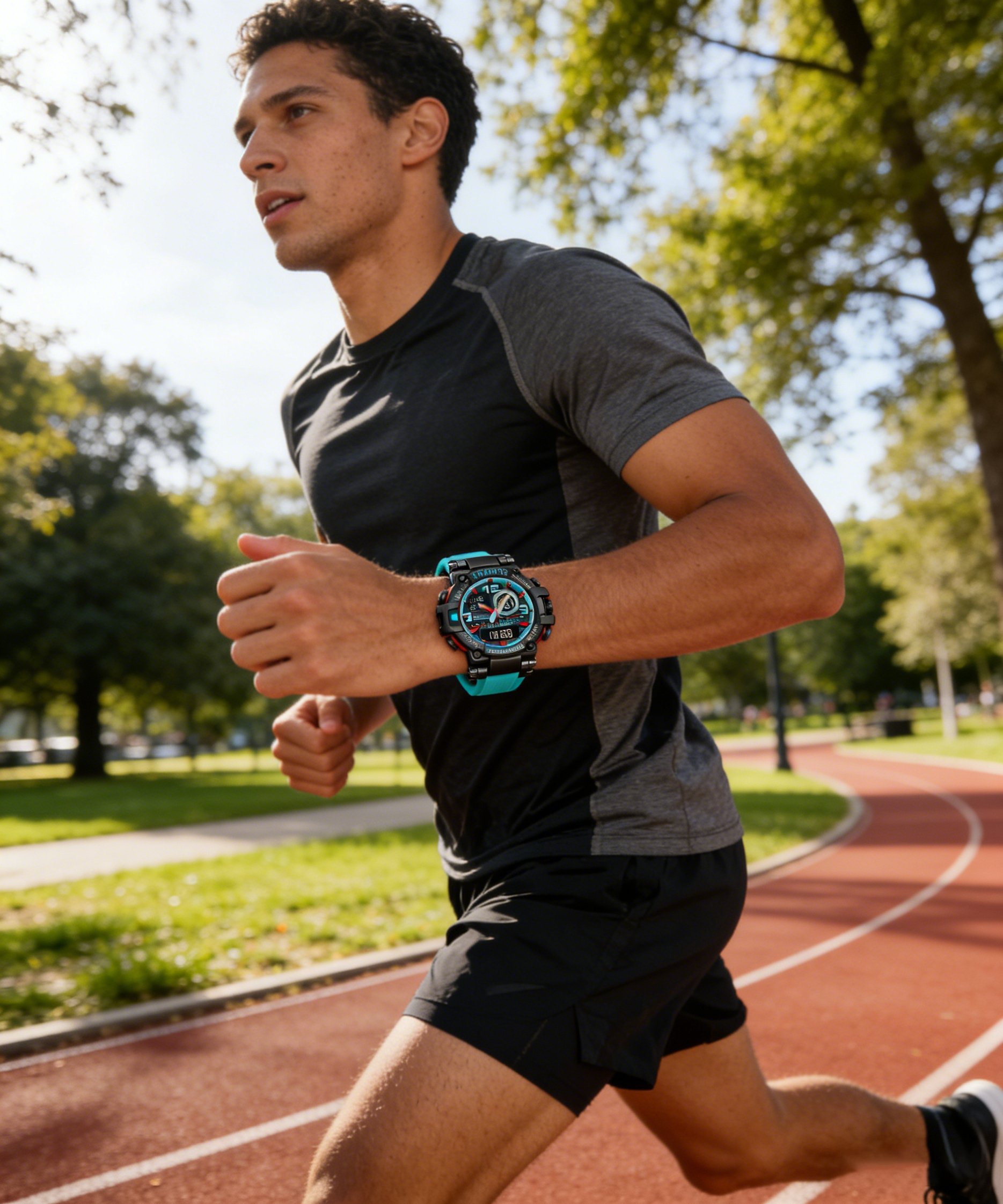 Colourful Men's Digital Sports Waterproof Dual-Screen Electronic Watch