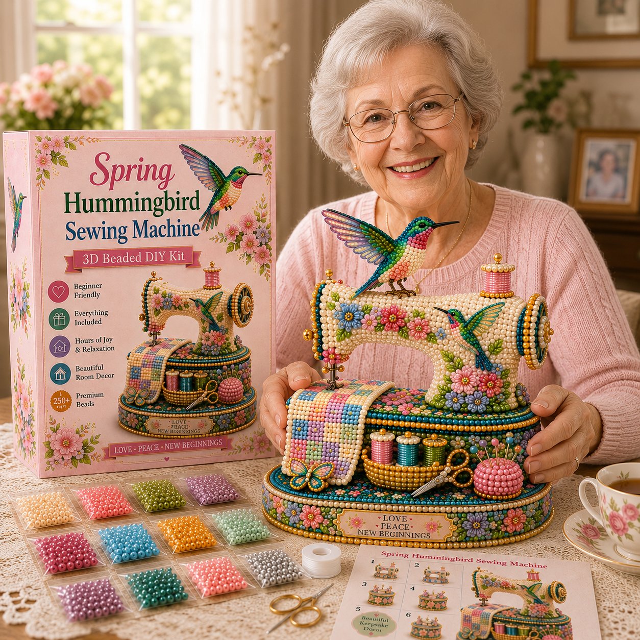 🌸Spring Hummingbird Sewing Machine 💗 3D Spring Limited Keepsake Edition