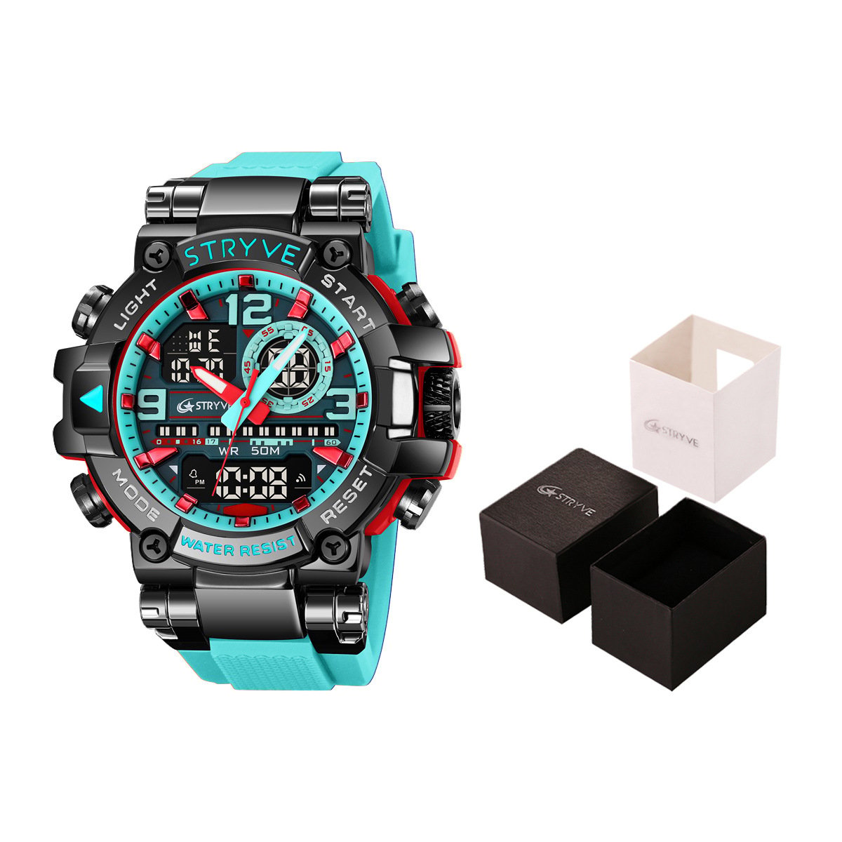 Colourful Men's Digital Sports Waterproof Dual-Screen Electronic Watch