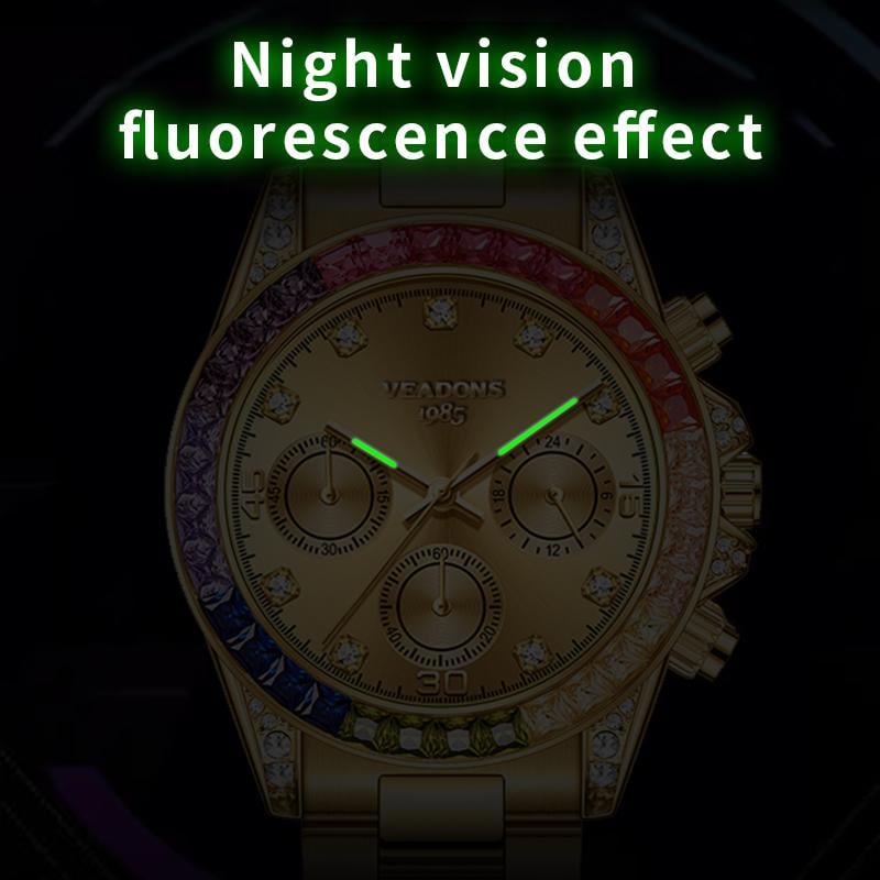 VEADONS Men's Business Fashion Rhinestone Decorated AnalogQuartz Watch