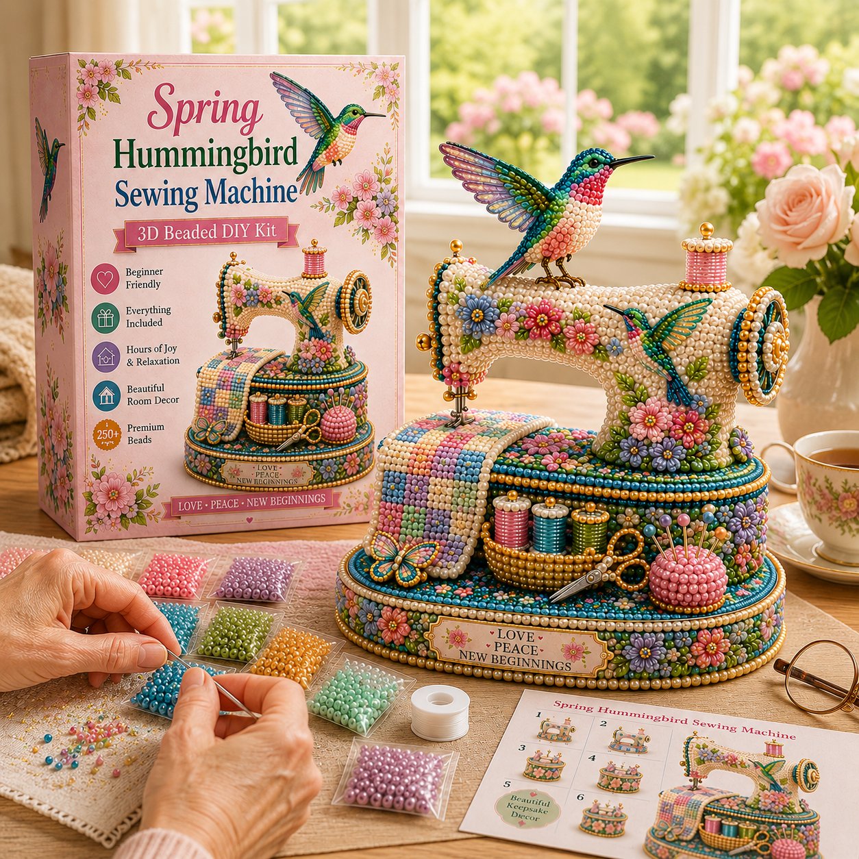 🌸Spring Hummingbird Sewing Machine 💗 3D Spring Limited Keepsake Edition