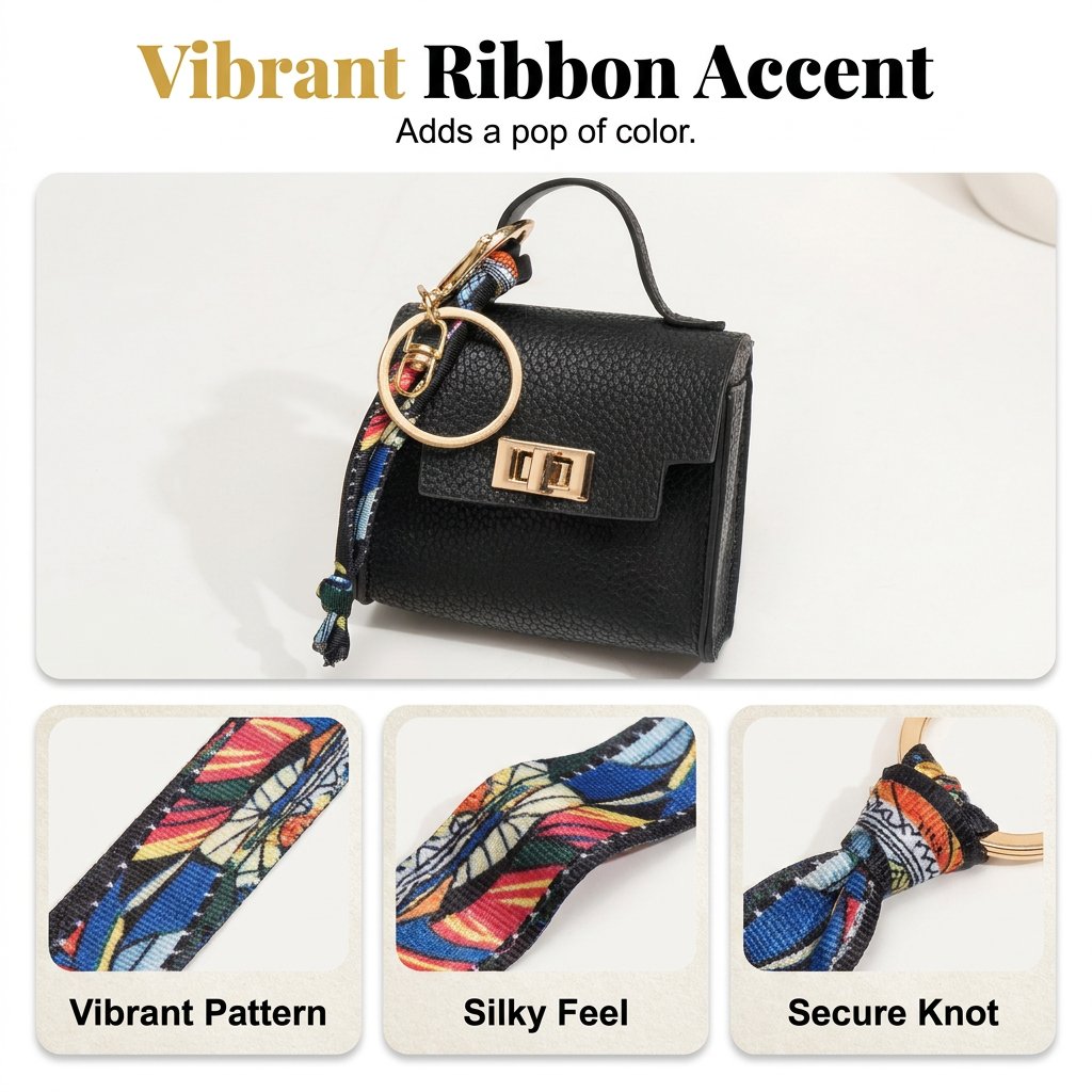 Mini Square Bag Pendant - High Quality Leather with Colorful Strap, Cute Car Keychain & Bag Charm Accessory