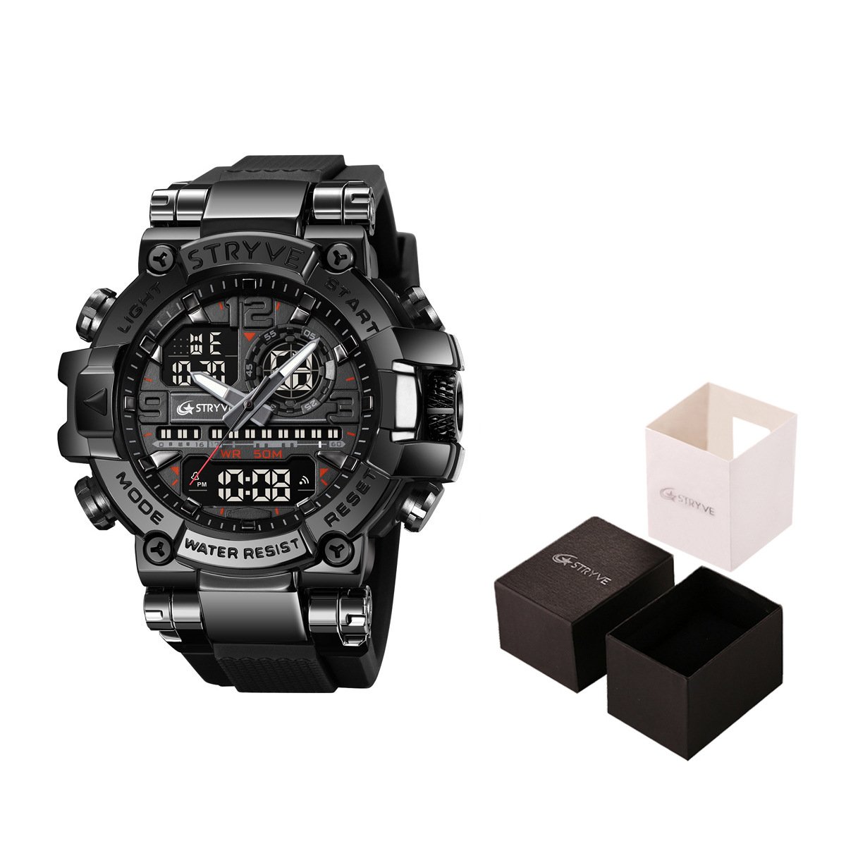 Colourful Men's Digital Sports Waterproof Dual-Screen Electronic Watch