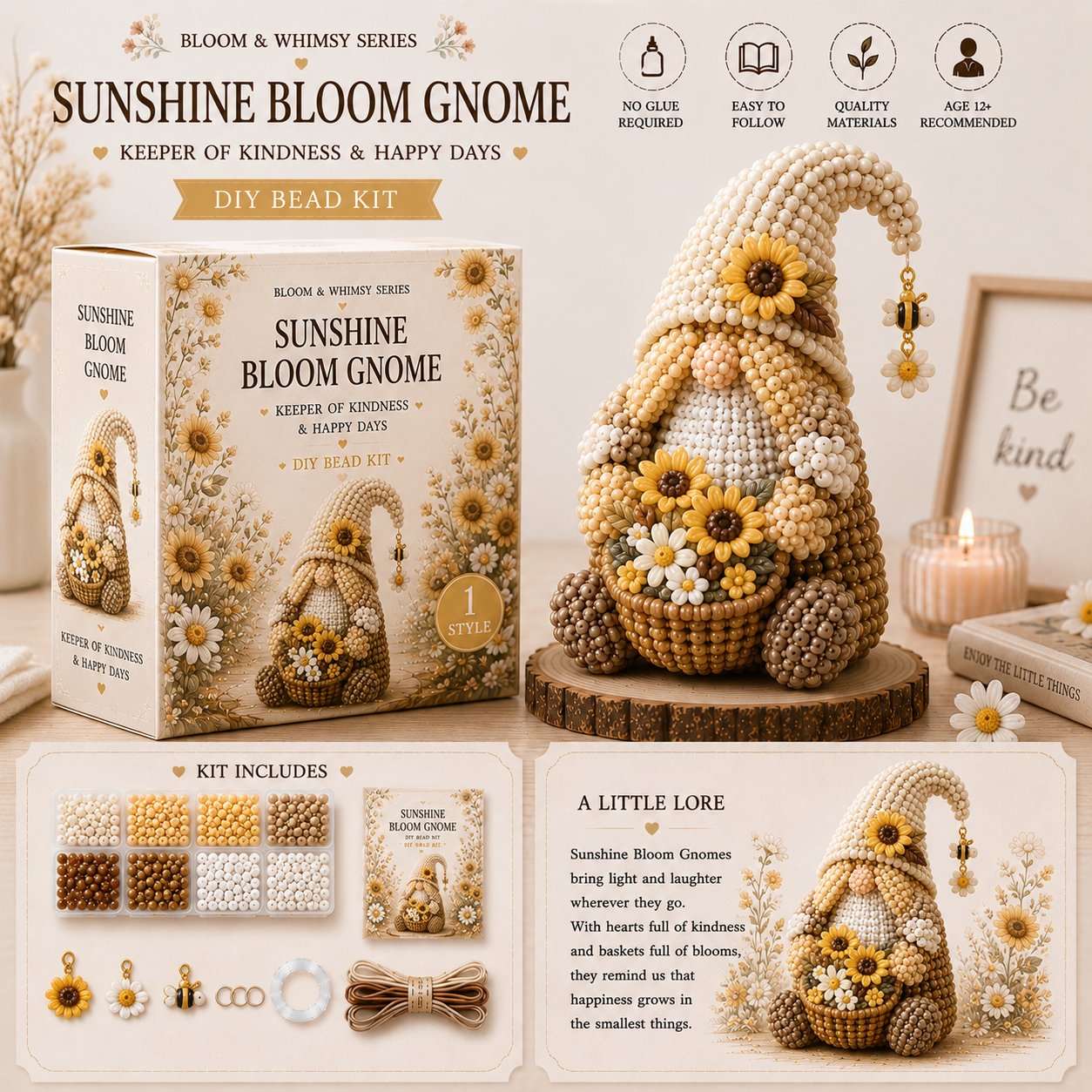 🔥LAST DAY 50% OFF -- 💕Cozy Gnome DIY Bead Kit Collection– Collect All 12 Gnome