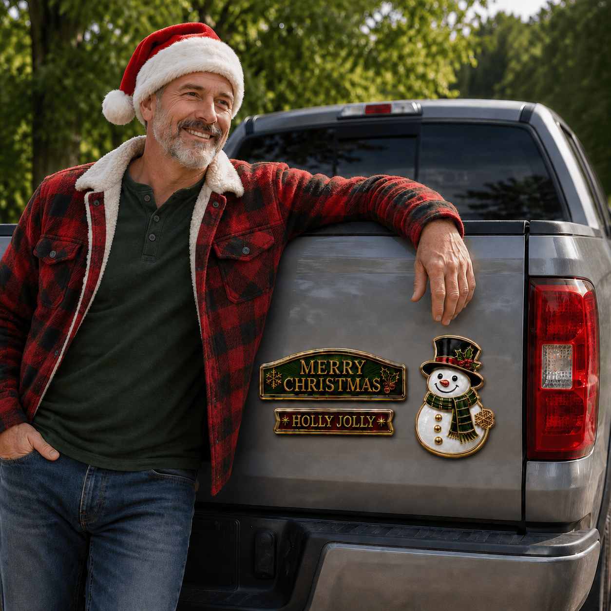 🎁 Limted Time 49% OFF!🔥Christmas Car Emblem Metal Badge Set