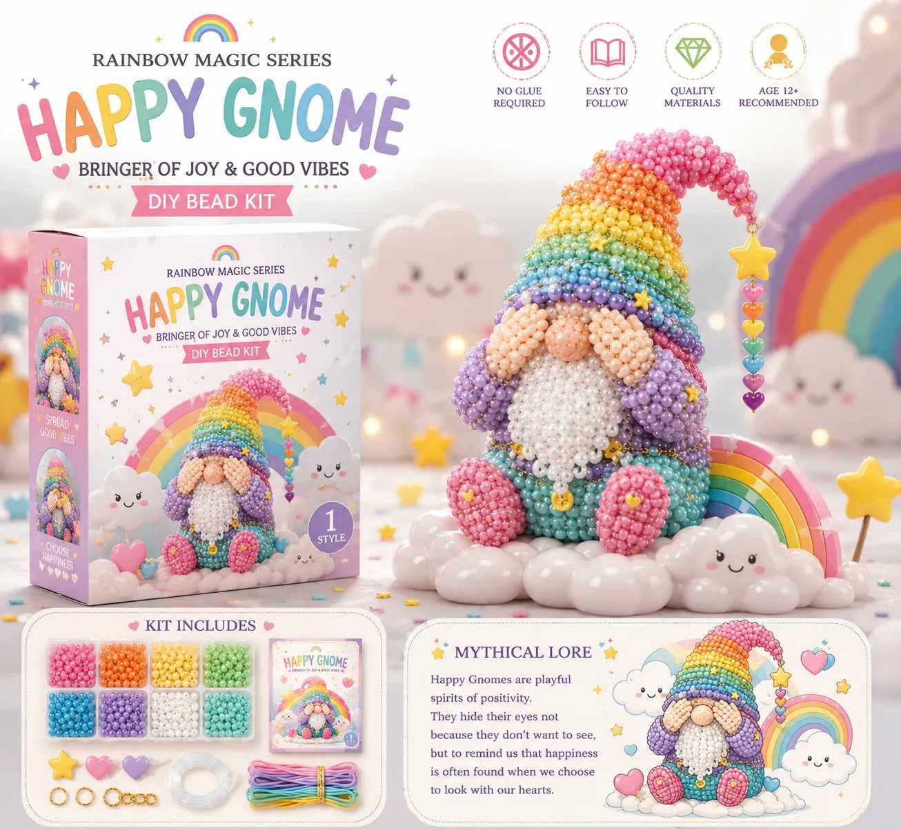 🔥LAST DAY 50% OFF -- 💕Cozy Gnome DIY Bead Kit Collection– Collect All 12 Gnome