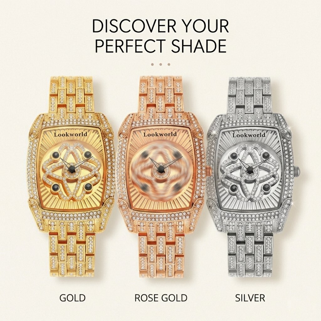 Rotating Crystal Dial Lucky Fashion Watch for Women