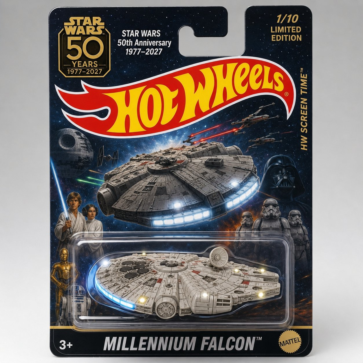 🛸 Hot Wheels Star Wars 50th Anniversary Commemorative Model – Alien Spaceship Edition 🚀