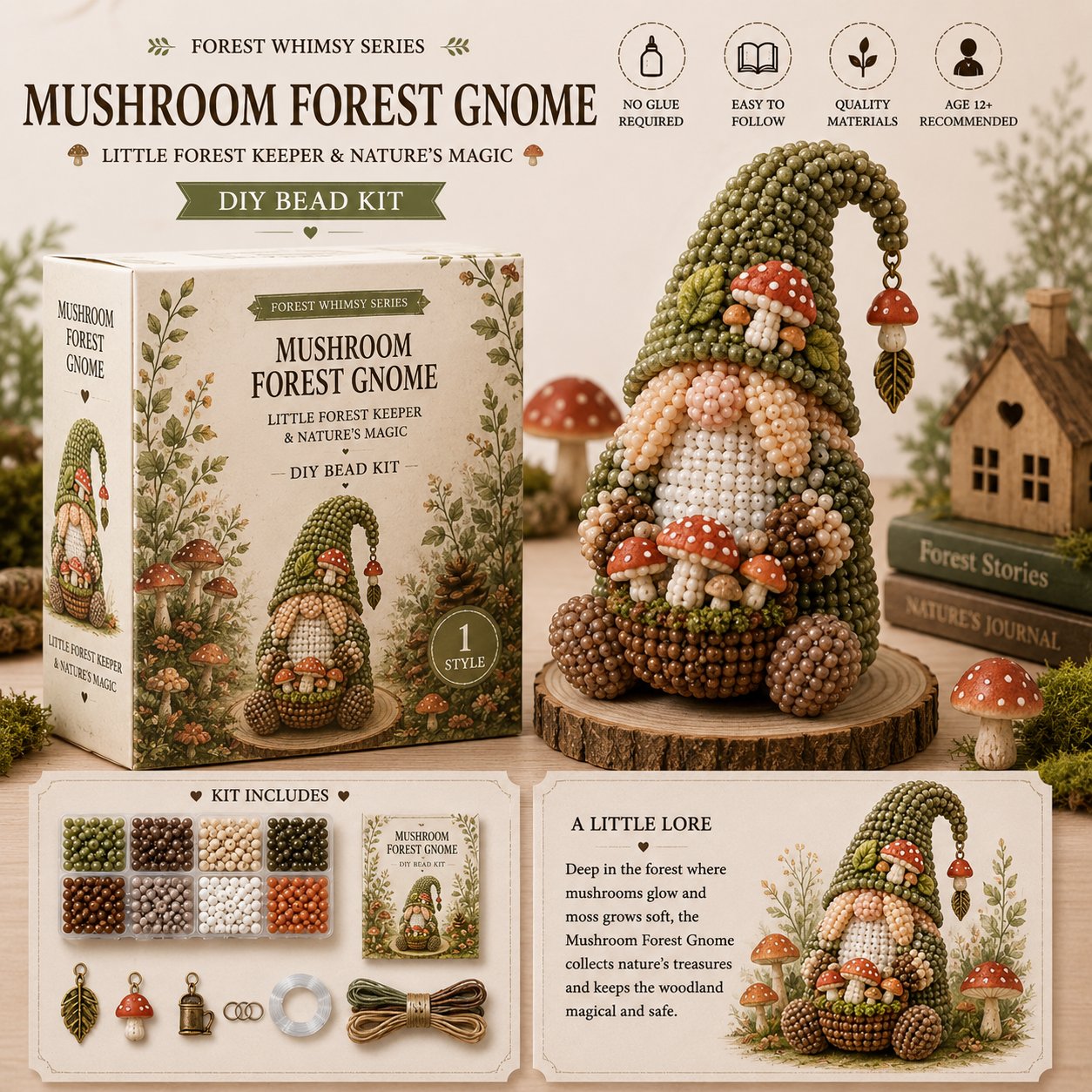 🔥LAST DAY 50% OFF -- 💕Cozy Gnome DIY Bead Kit Collection– Collect All 12 Gnome