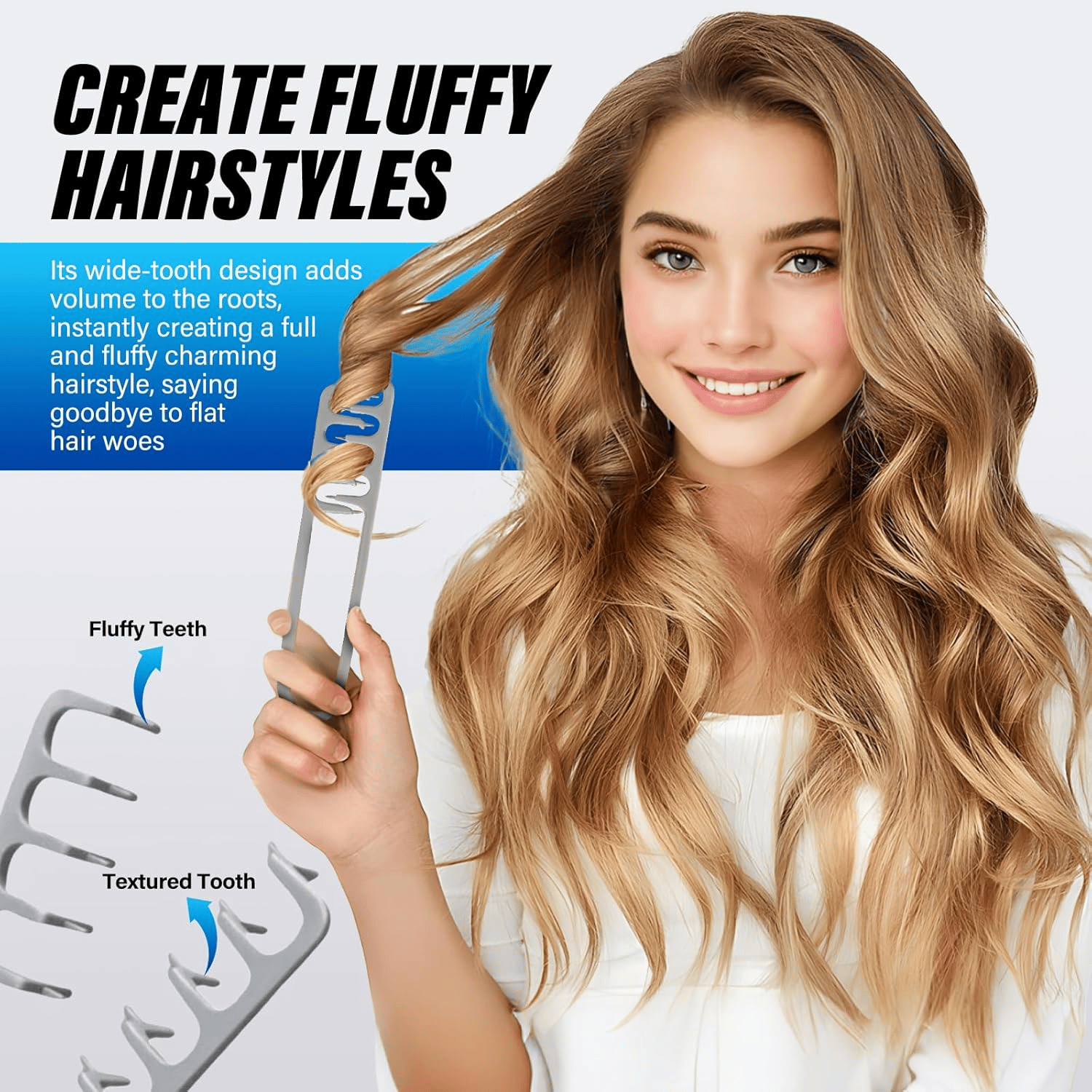 💇2026 Upgrade Volumizing Comb, Wide-Tooth Styling for Men & Women