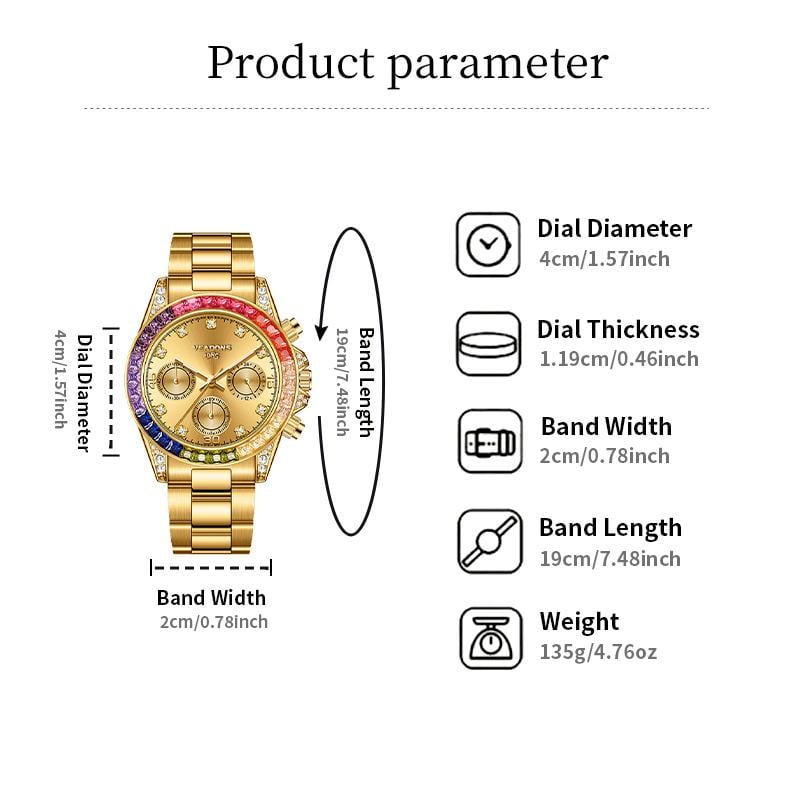 VEADONS Men's Business Fashion Rhinestone Decorated AnalogQuartz Watch