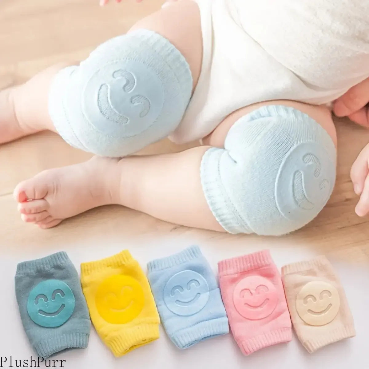 👶 Baby Crawling Knee Pads – 4-Piece Non-Slip Thick Soft Set, Fall Protection for Camping ✿