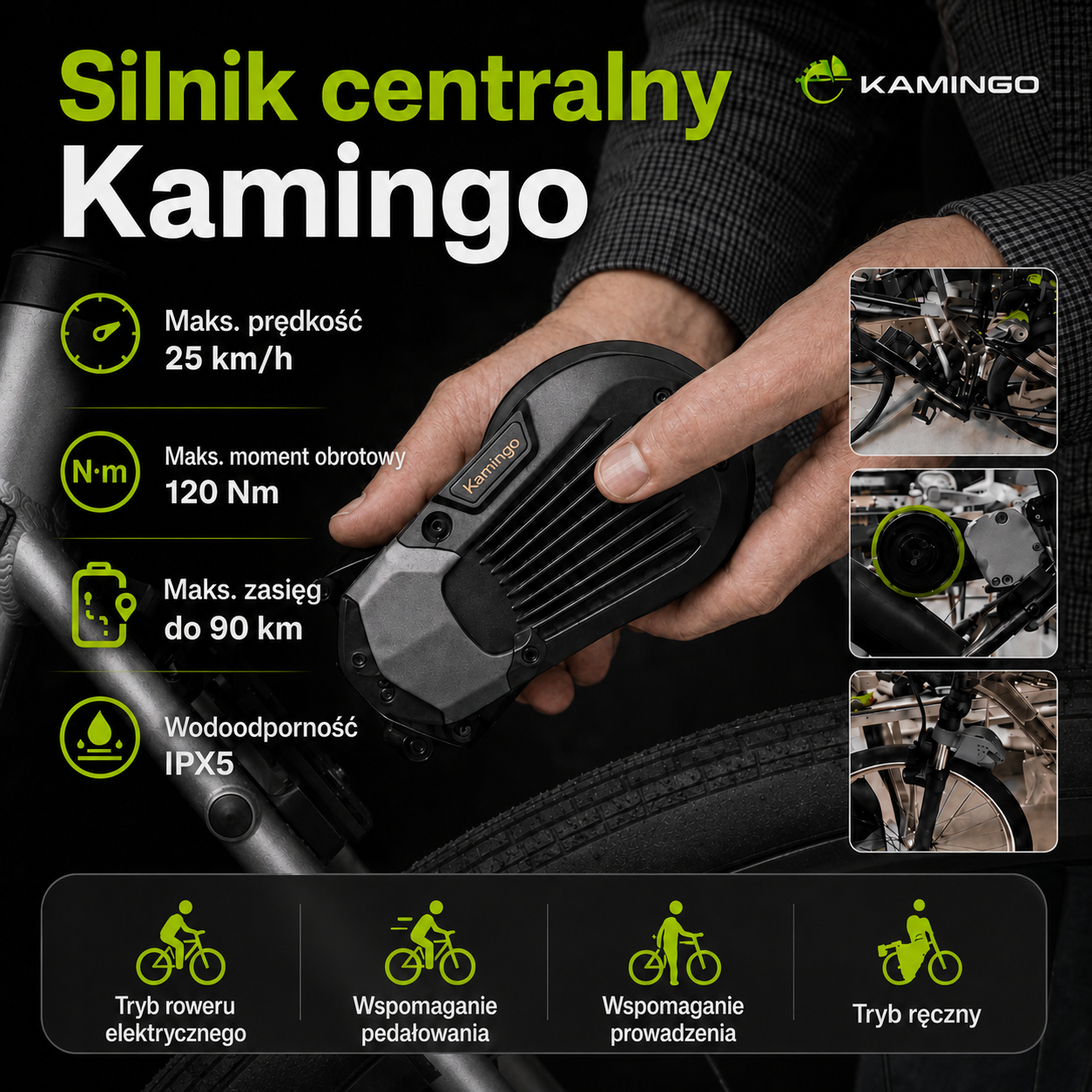 ⚡ Zamień swój rower w e-bike o mocy 750 W w zaledwie kilka sekund! 🚲🔋 Z zestawem Kamingo odkryjesz nową jakość jazdy — witaj w świecie Bikebot Life! 🌍✨