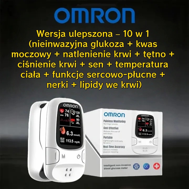 Omron™ – nowoczesny, nieinwazyjny inteligentny glukometr do wygodnego monitorowania poziomu glukozy