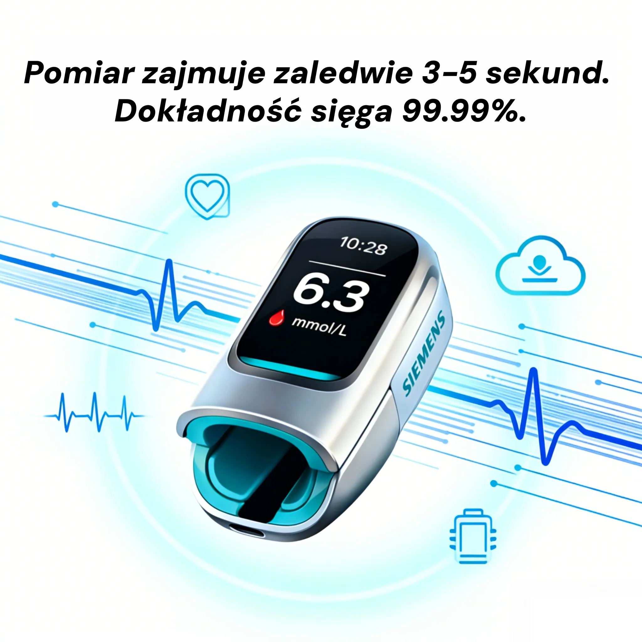 🔥 Koniec z igłami! Siemens™ nieinwazyjny glukometr – wygodne i szybkie monitorowanie poziomu glukozy w domu i w podróży