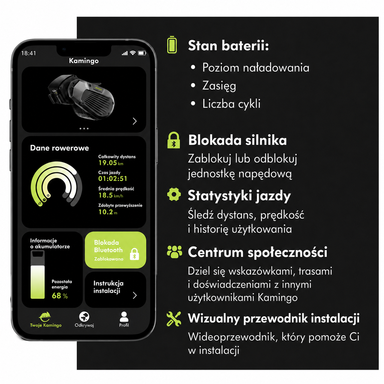 ⚡ Zamień swój rower w e-bike o mocy 750 W w zaledwie kilka sekund! 🚲🔋 Z zestawem Kamingo odkryjesz nową jakość jazdy — witaj w świecie Bikebot Life! 🌍✨