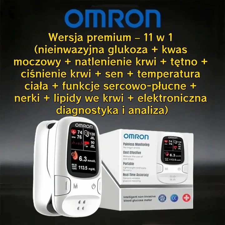 Omron™ – nowoczesny, nieinwazyjny inteligentny glukometr do wygodnego monitorowania poziomu glukozy