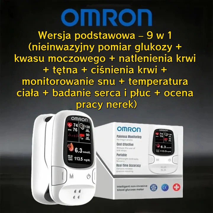 Omron™ – nowoczesny, nieinwazyjny inteligentny glukometr do wygodnego monitorowania poziomu glukozy