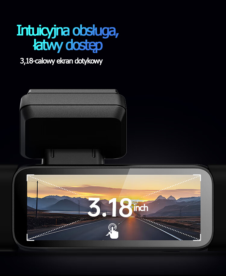 Kamera samochodowa 360° z czterema obiektywami, 4K Ultra HD, nocne nagrywanie i GPS