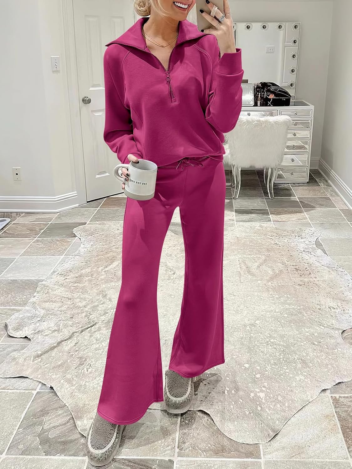 2024 Fall Trendy Outfits Oversized Two Piece Sweatsuit