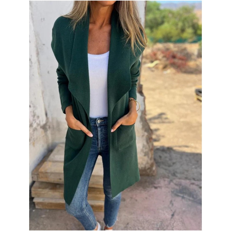 🔥Only 36 left in stock-Lapel Collar Casual Long-Sleeved Open-Front Sweater