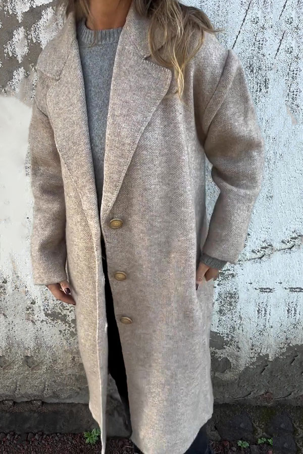 CLEARANCE SALE🔥Solid Color Lapel Long Sleeve Loose Casual Jacket- 48% OFF