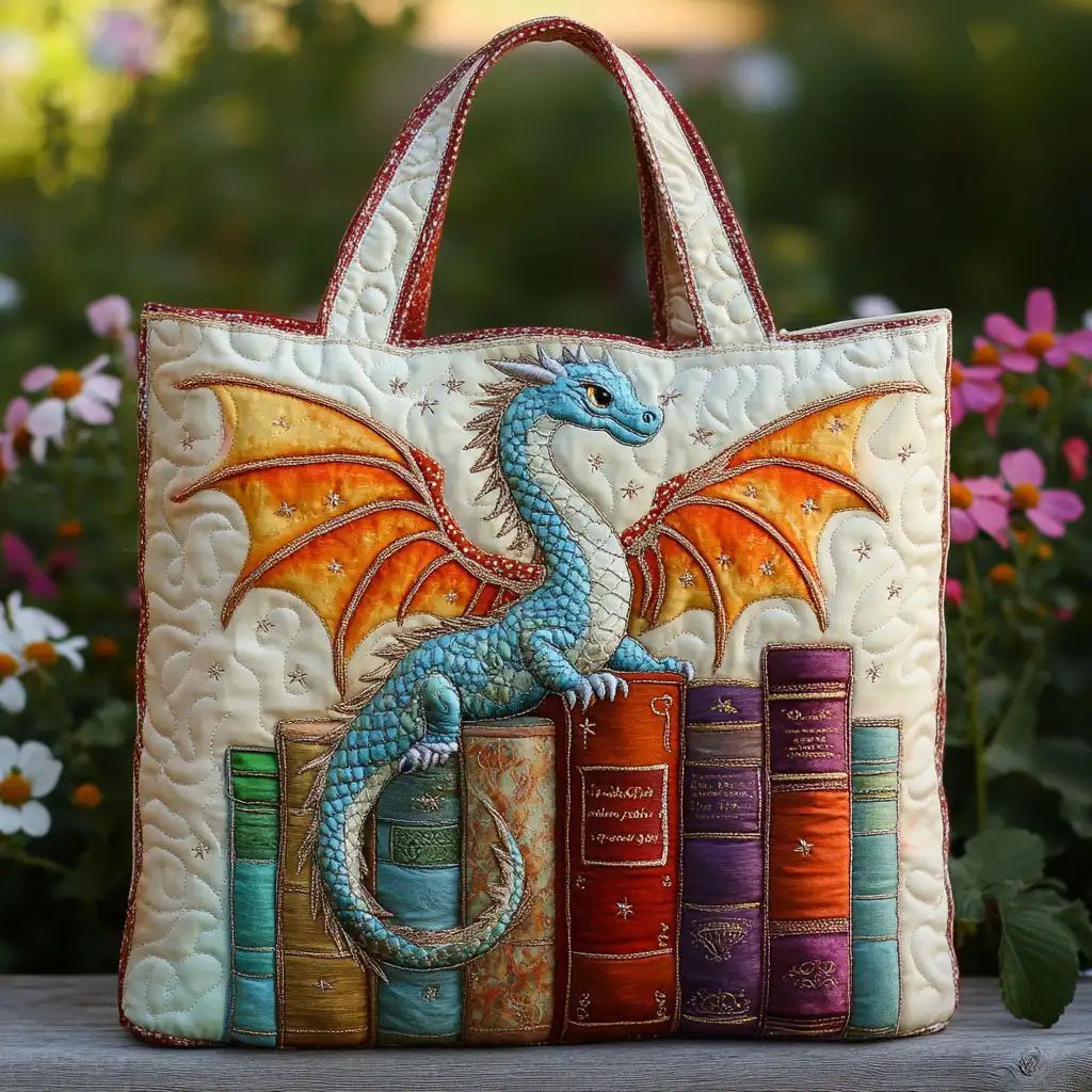 Artistic Vintage Fashion Illustrated Embroidered Shoulder Tote Bag