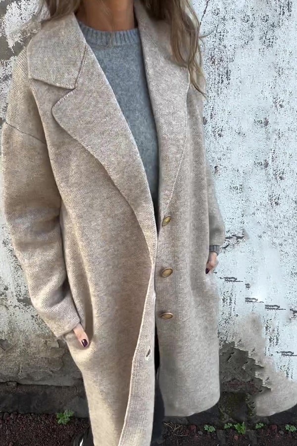 CLEARANCE SALE🔥Solid Color Lapel Long Sleeve Loose Casual Jacket- 48% OFF