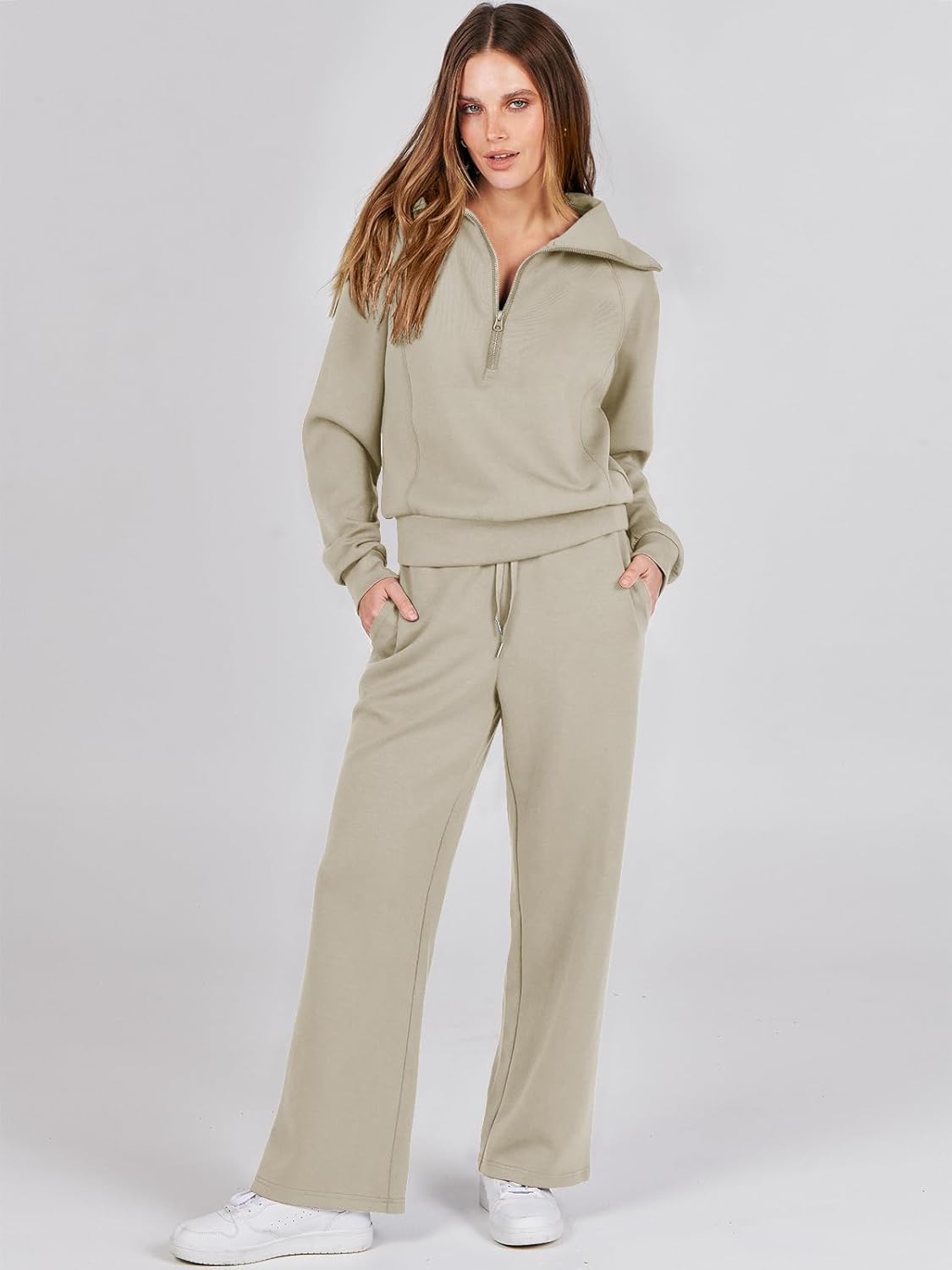 2024 Fall Trendy Outfits Oversized Two Piece Sweatsuit