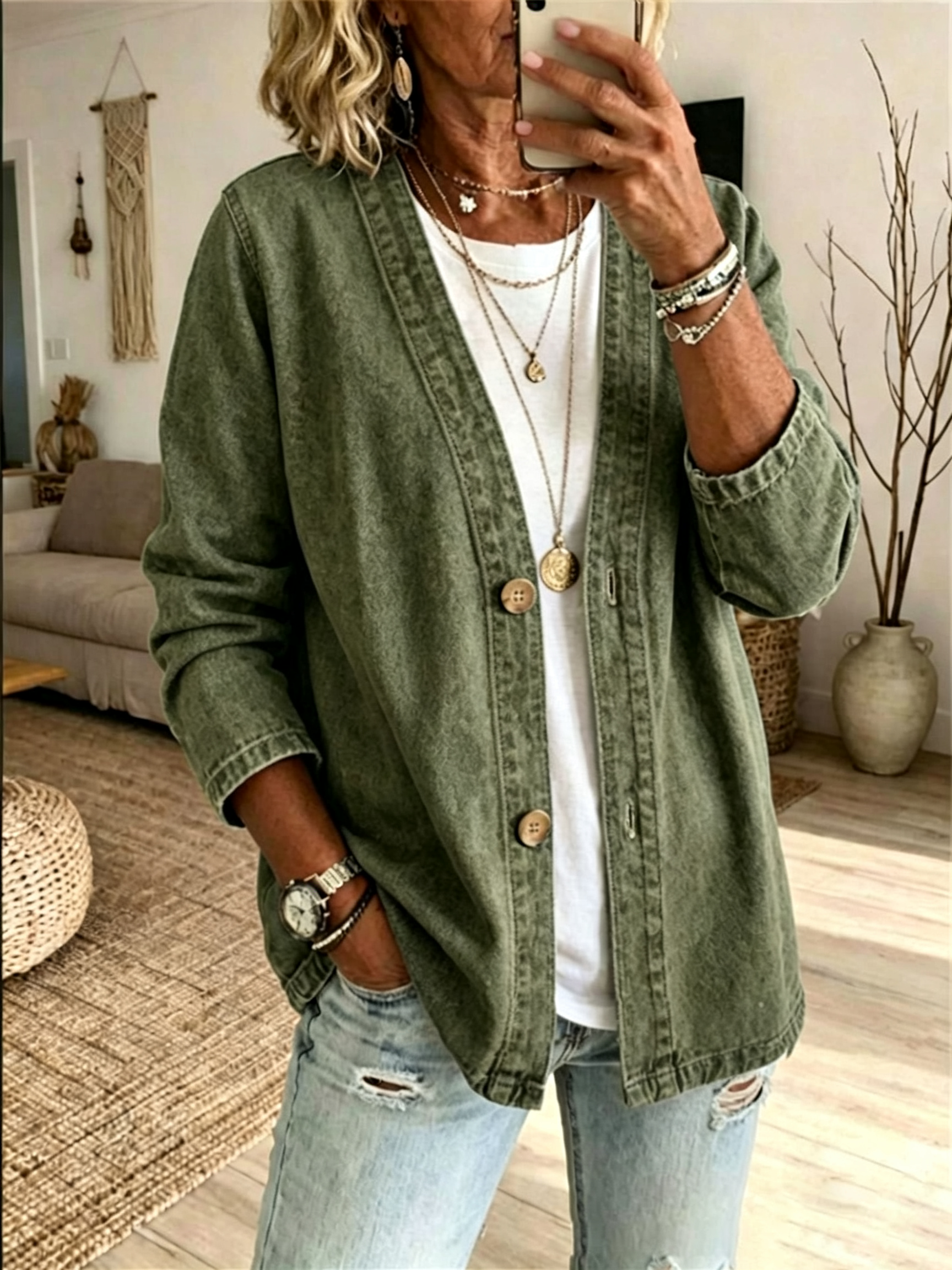 NEW ARRIVAL🔥 50% OFF | Boutique-Style Luxe Cotton Denim Jacket