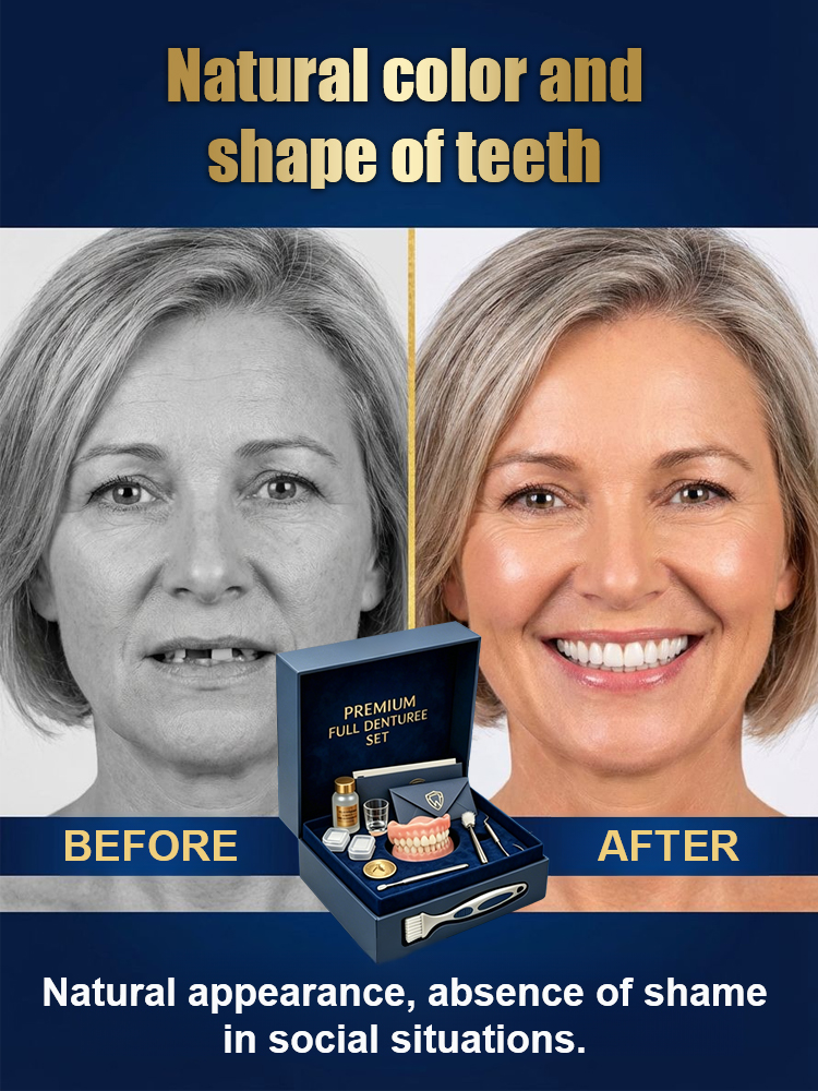 【💯Awarded the highest food-grade safety certification!💯】🔥Ultra-Secure Medical-Grade Full Dentures🔥👍Restore Your Perfect Smile, 98.9% positive reviews, 99% repurchase rate!👍