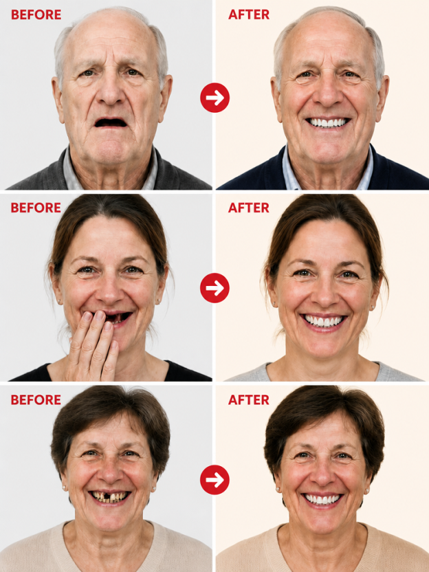 Comfortable and realistic full-mouth dental braces