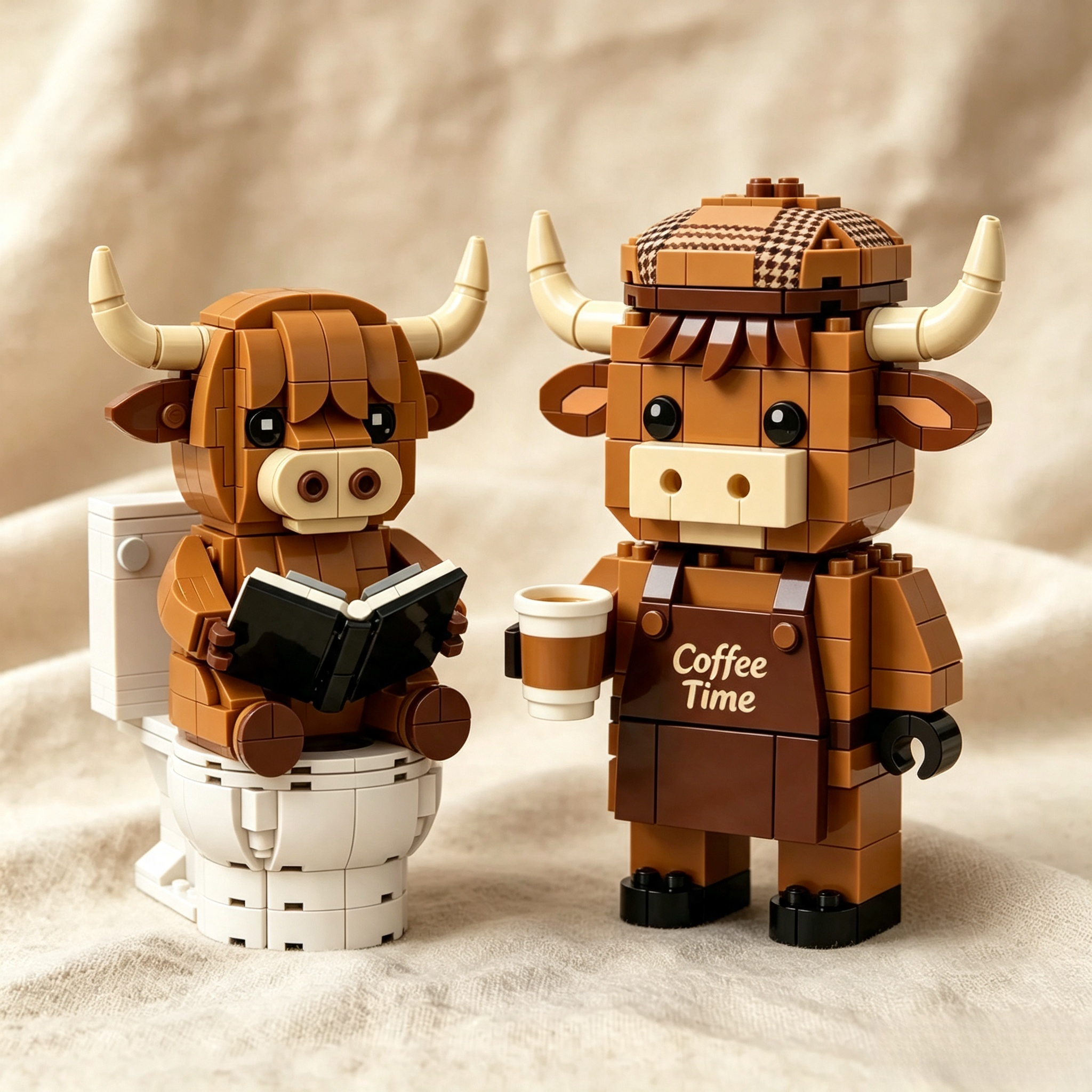 Scottish Highland Cow Brick Set 🐮❤️ | Cute Collectible Gift 