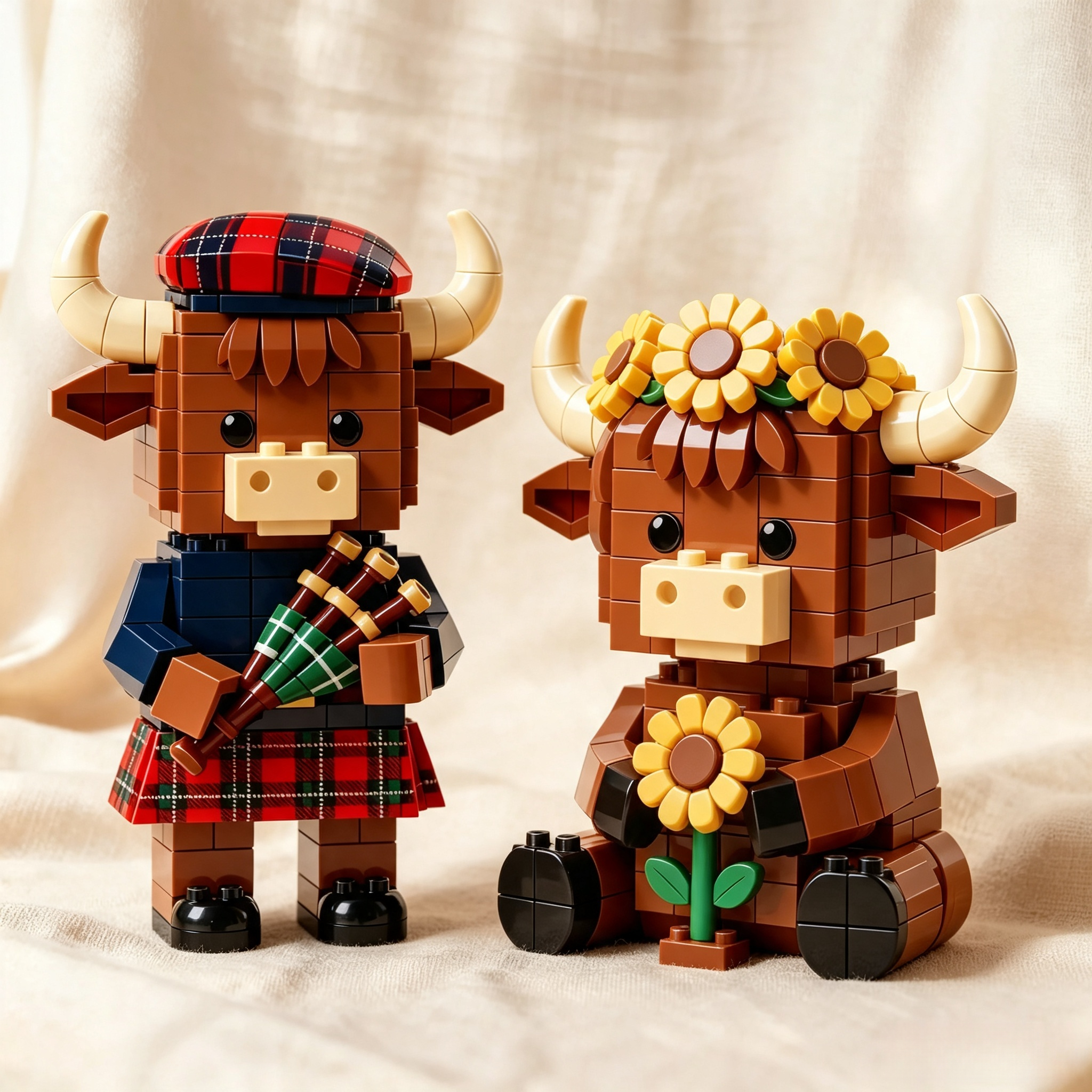 Scottish Highland Cow Brick Set 🐮❤️ | Cute Collectible Gift 